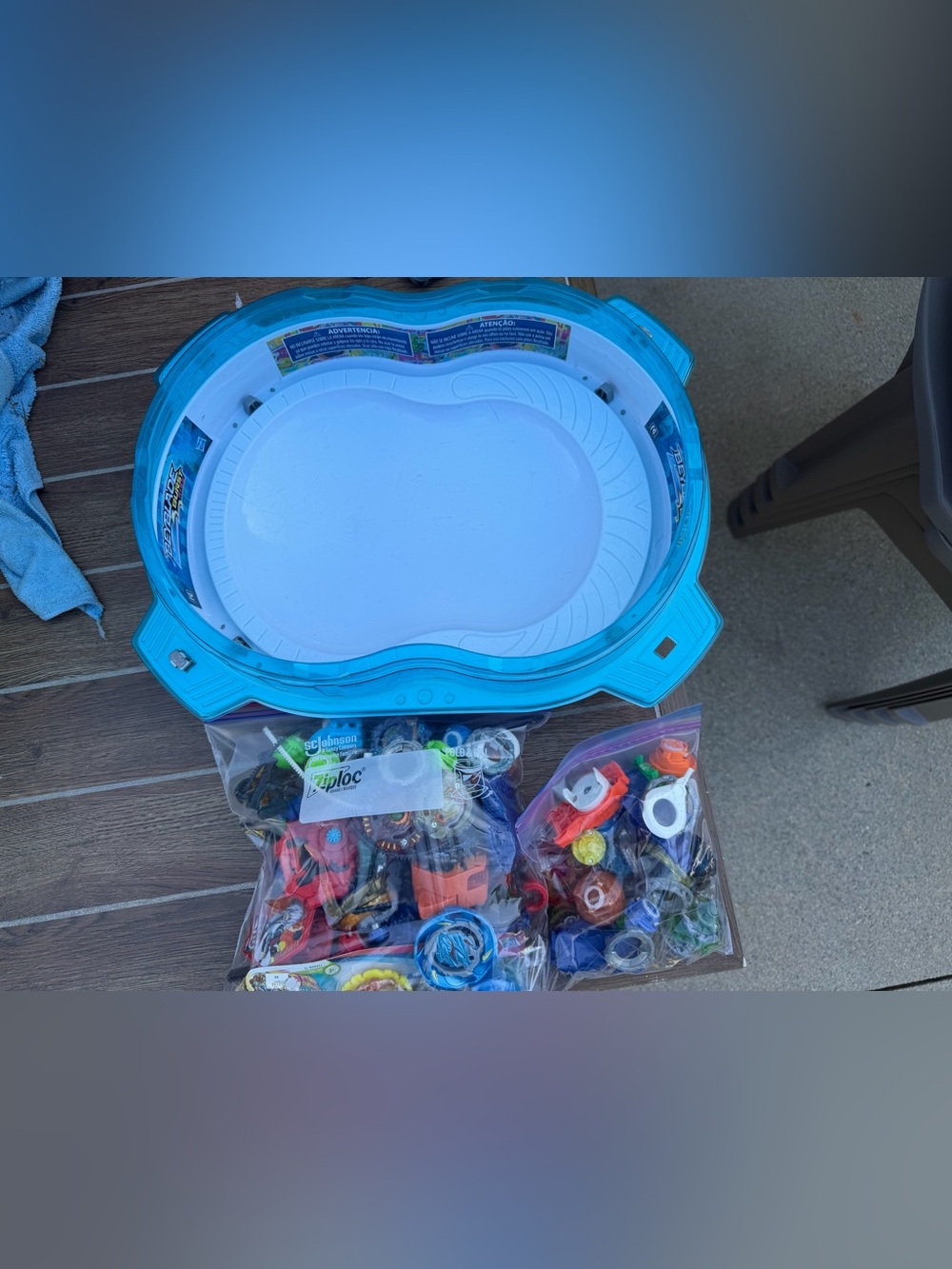 Blue Beyblade Burst Playset with Assorted Tops